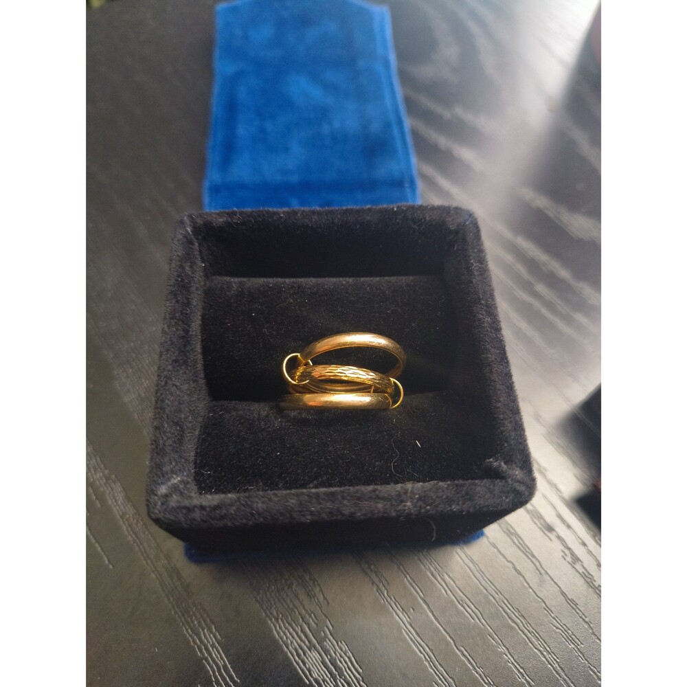 14K Yellow Gold Triple Rolling Ring | Luxury Minimalist | Lux vibe size 8